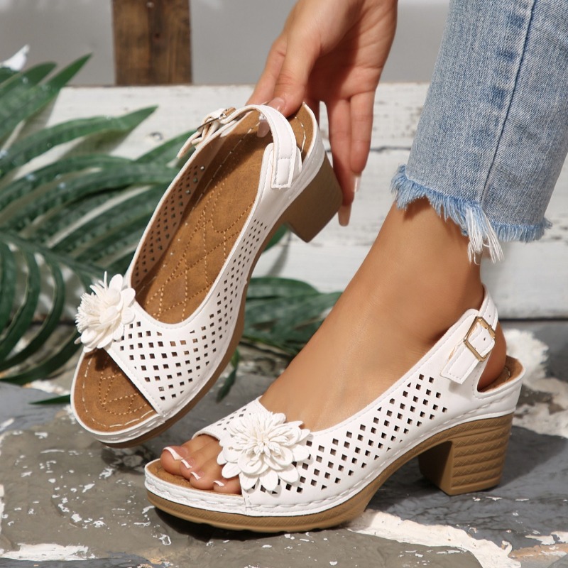 Square Toe Mule - Women Chunky Heel Sandals Summer 2026