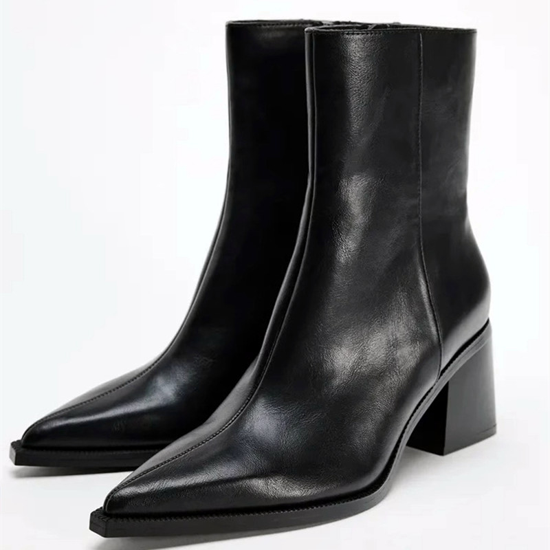 Women'S Shoes Chelsea - Chunky Heel Soft Leather Chelsea Boots