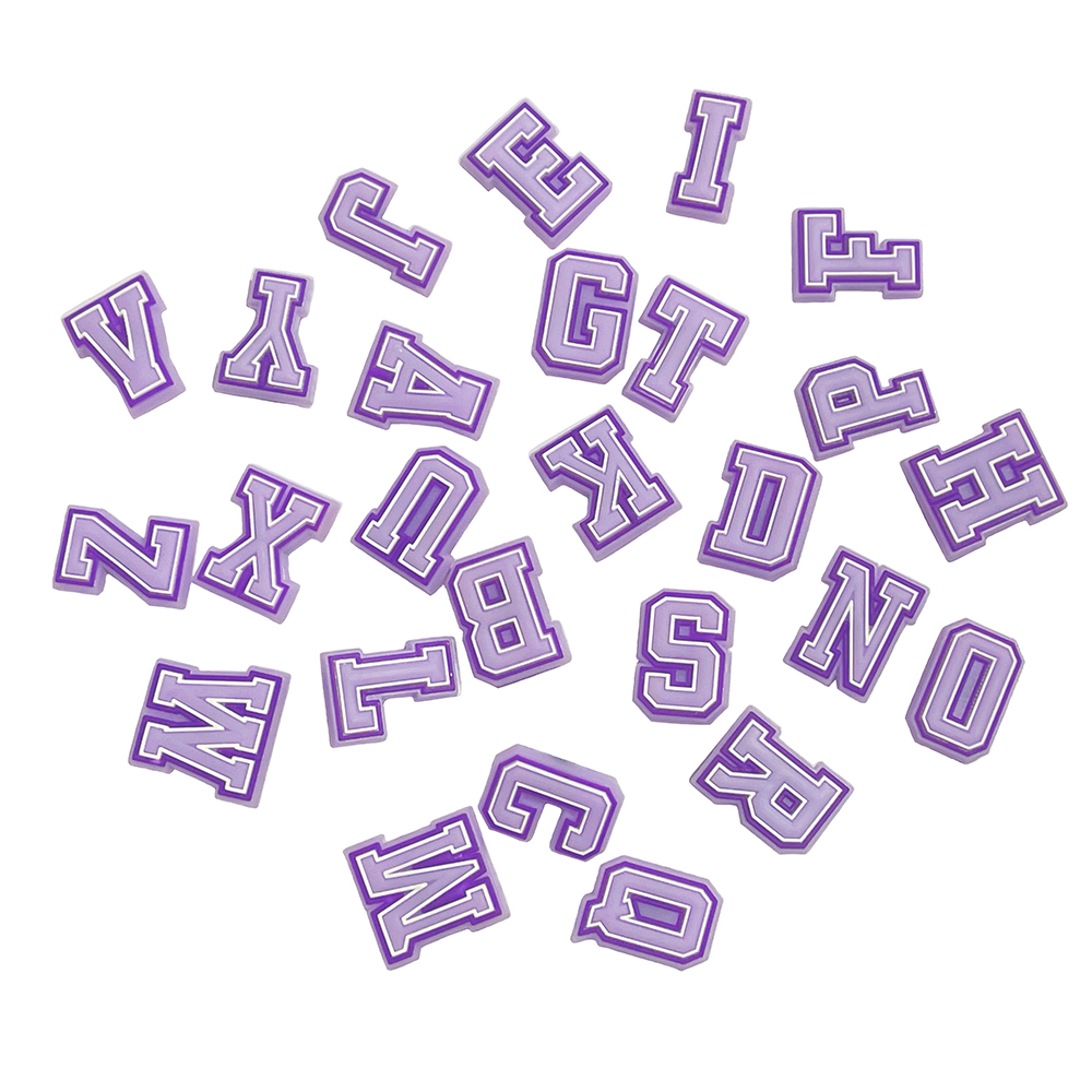Croc Style Clog - New Purple Alphabet Letter Pins Shoe