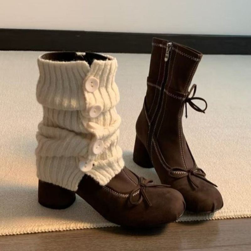 Women'S Shoes Chelsea - Bow High Heels Women Boots New