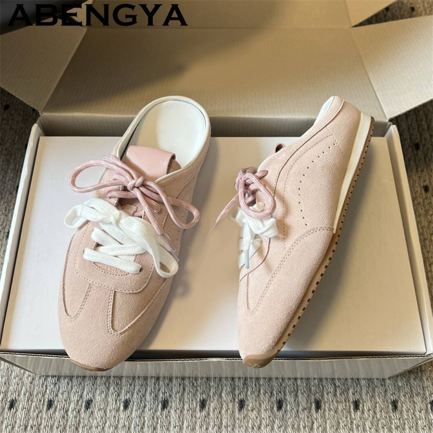 Oxford Lace Up Women - Women's Lace Up Casual Flat Slippers