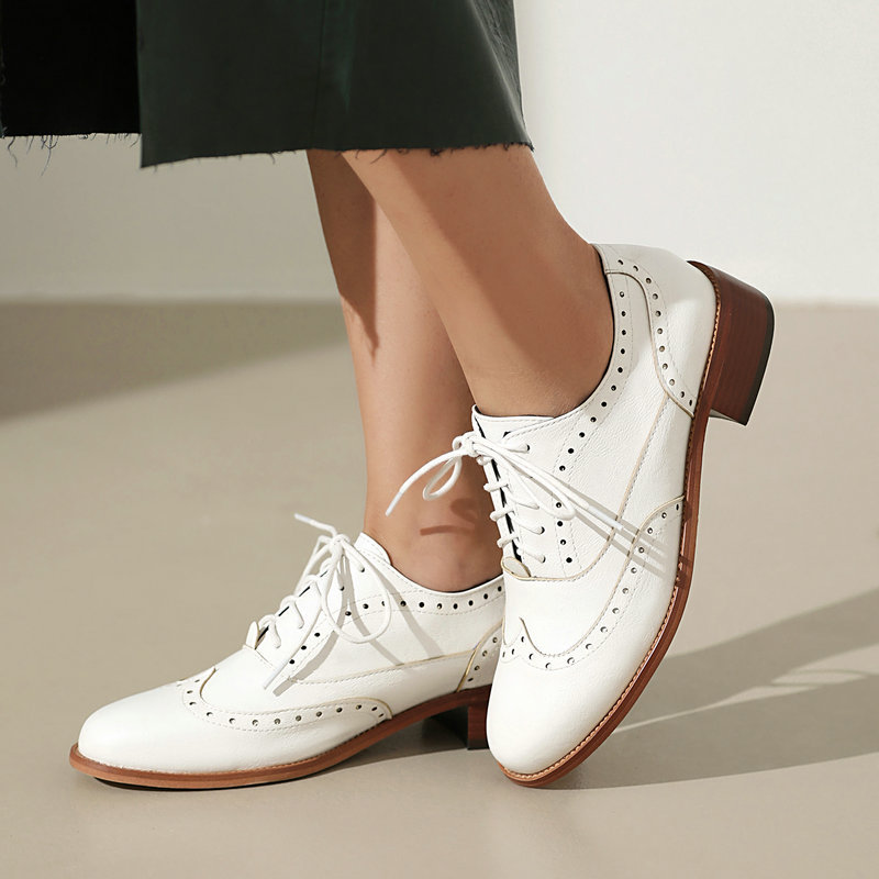 Oxford Lace Up Women - Brogue Oxford Shoes Women Lace Up