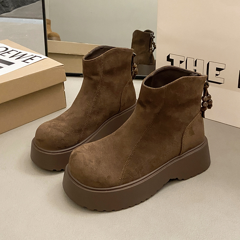 Women'S Shoes Trending 2025 - Flats Platform Women’s Ankle Boots Suede