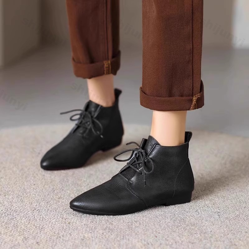 Women'S Shoes Trending 2025 - Women Short Boots 2025 Leather New