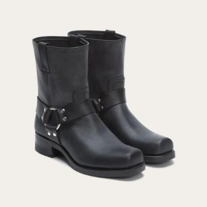 Women'S Shoes Chelsea - Men's Black Leather Buckle Moto Boots