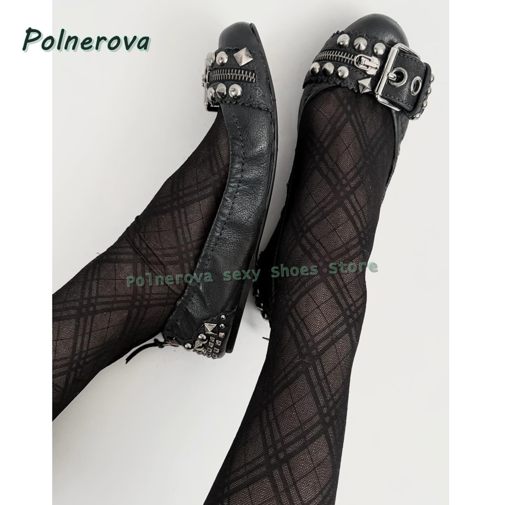 Women'S Shoes Popular - Rivet Belt Buckle Mary Jane Shoes