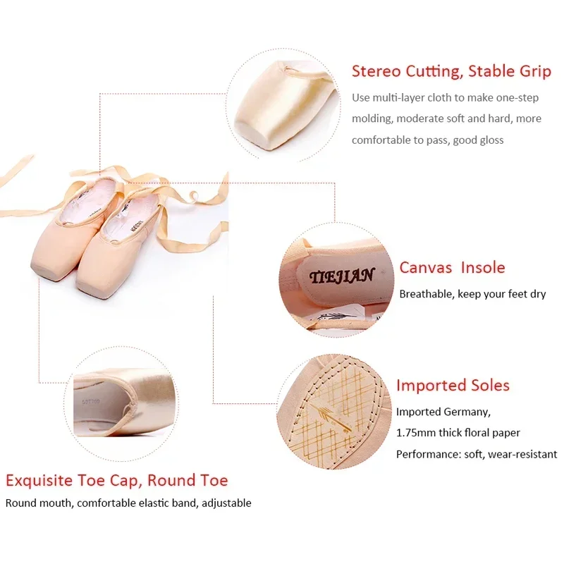 Women'S Xc Shoes - TIEJIAN Professional Ballet Pointe Shoes Canvas