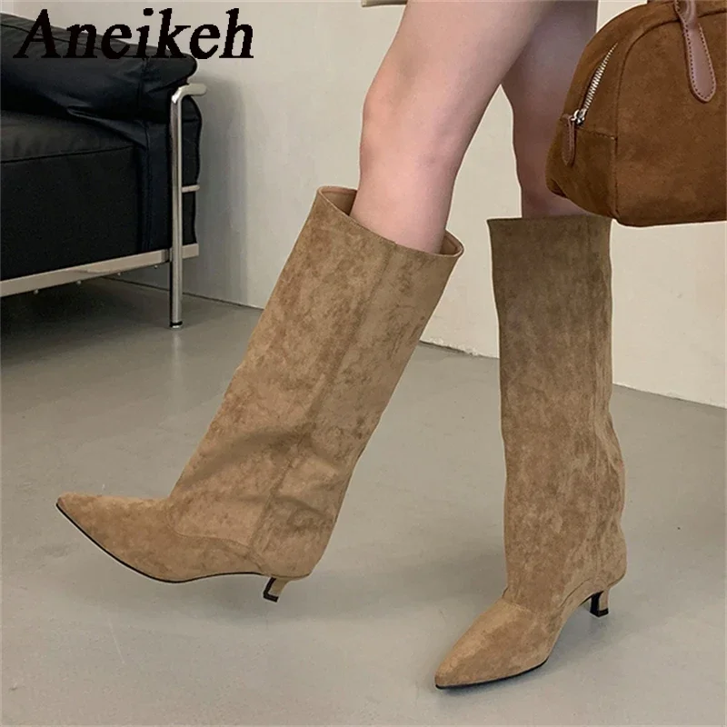 Women'S Shoes Chelsea - Aneikeh Autumn Winter Pointed Toe knee