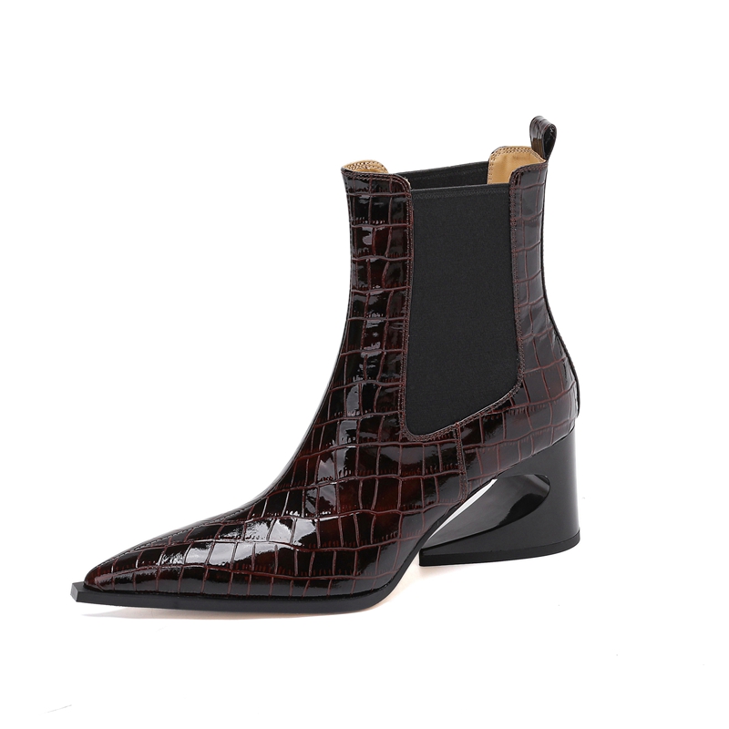 Women's New Leather Embossed P - Women'S Shoes Chelsea 评论和价格