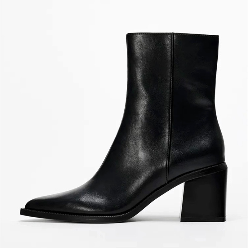 Chunky Heel Soft Leather Chels - Women'S Shoes Chelsea 评论和价格