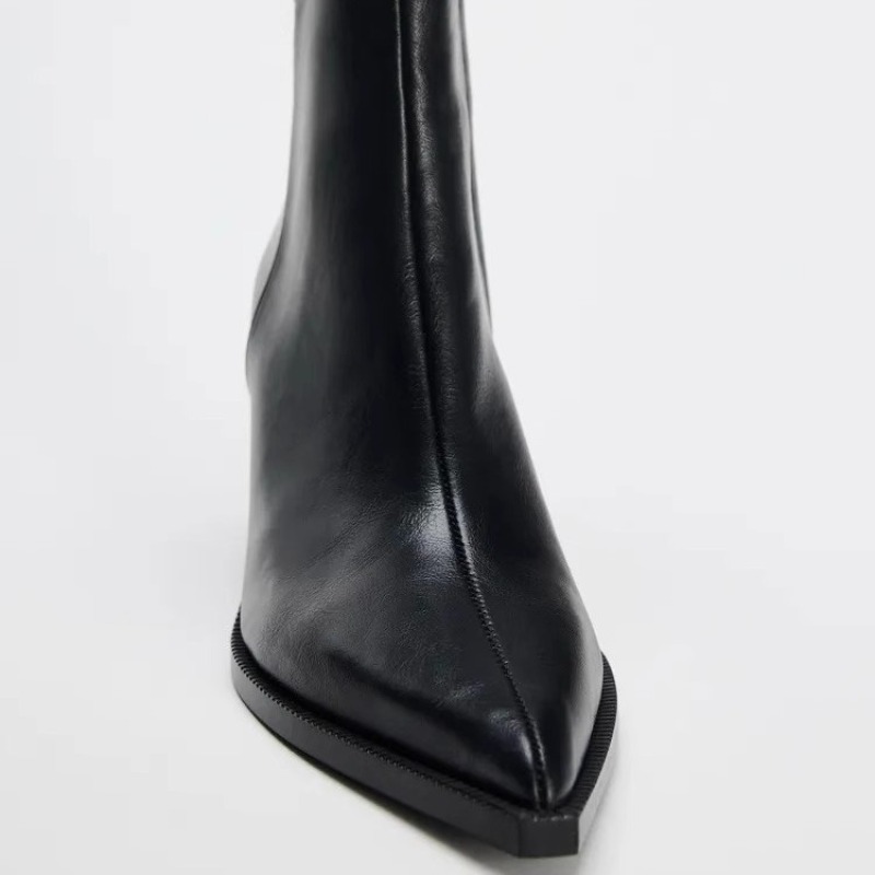 Chunky Heel Soft Leather Chels - Women'S Shoes Chelsea 评论和价格