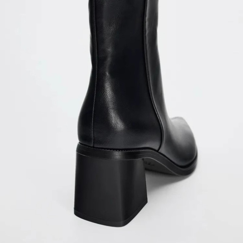 Chunky Heel Soft Leather Chels - Women'S Shoes Chelsea 评论和价格