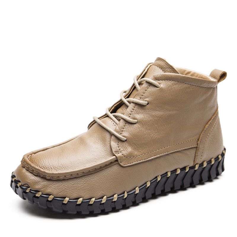 Real Leather Boots Women's Aut - Oxford Lace Up Women 评论和价格