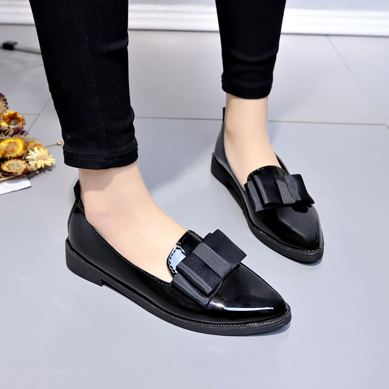 Black/ Wine Red Patent Leather - Shoes For Women Flats 评论和价格