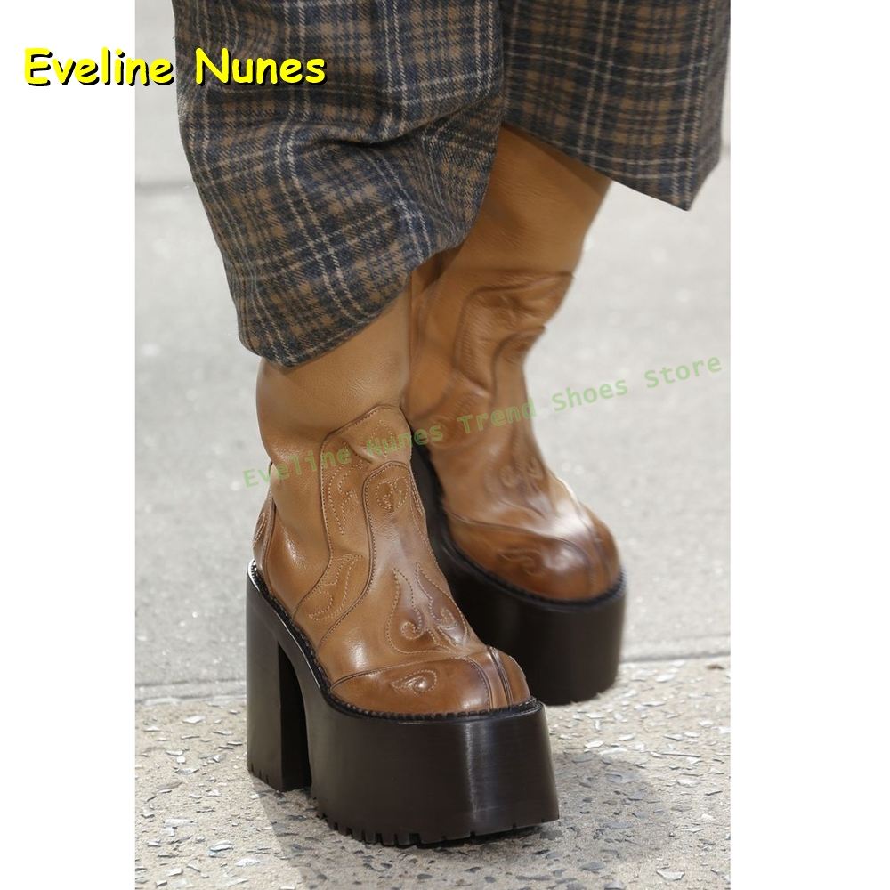 Embroidery Platform Knee High  - Women'S Shoes Trending 2025 评论和价格