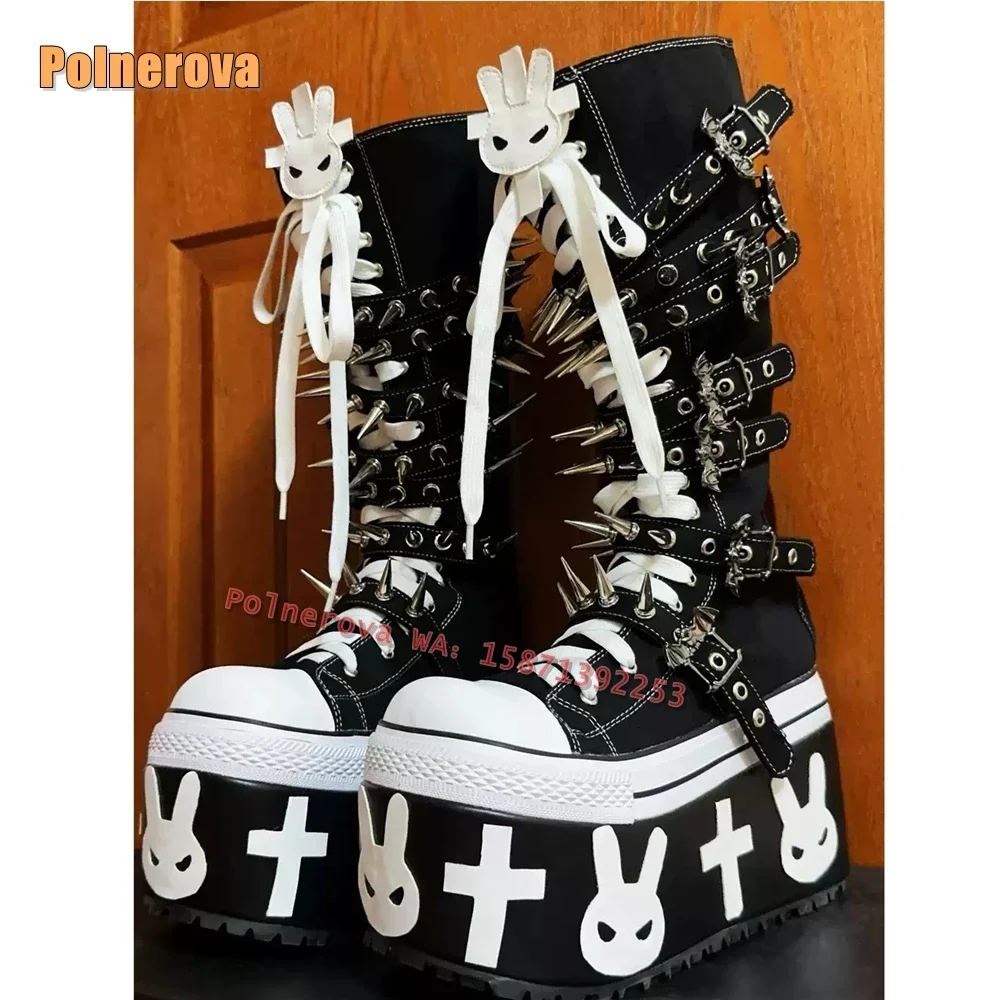 Rivet Spikes Punk Platform Y2K - Women'S Shoes Trending 2025 评论和价格
