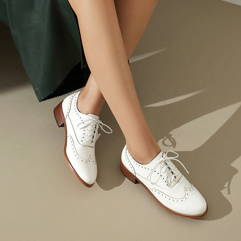 Brogue Oxford Shoes Women Lace - Oxford Lace Up Women 评论和价格