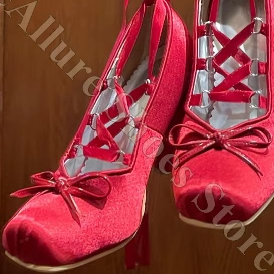 Women Ballet Flats Y2K Satin R - Ribbon Tie Heel 评论和价格