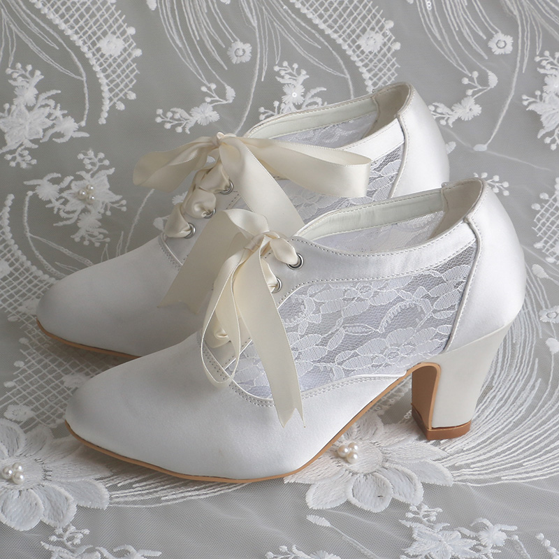 Customized Block Heels Bridal  - Ribbon Tie Heel 评论和价格