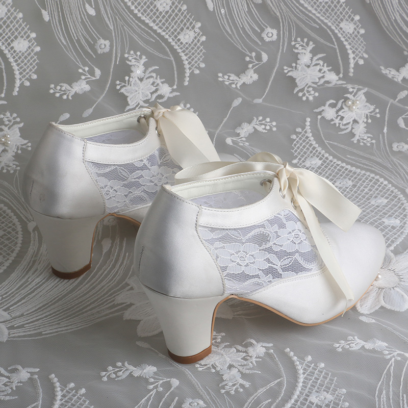 Customized Block Heels Bridal  - Ribbon Tie Heel 评论和价格
