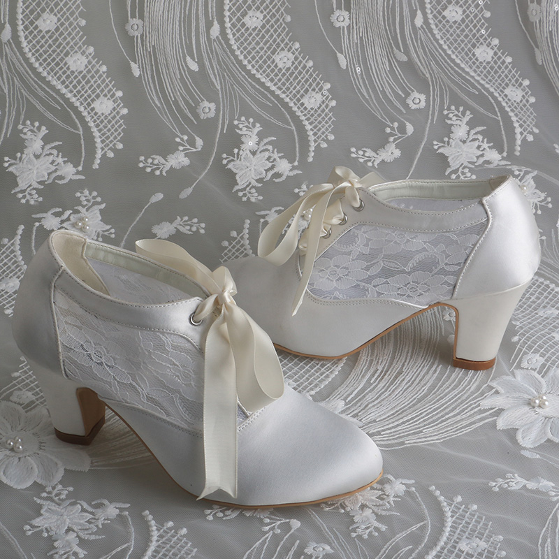 Customized Block Heels Bridal  - Ribbon Tie Heel 评论和价格