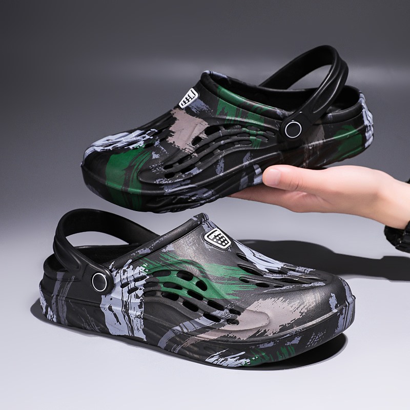 Men's Summer Camouflage Graffi - Croc Style Clog 评论和价格