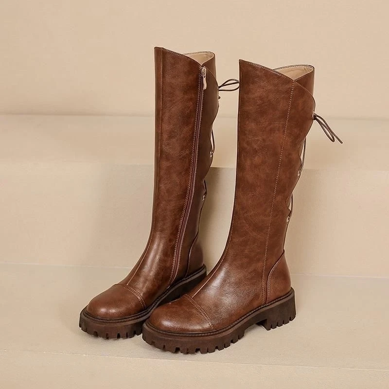 Brown Leather Platform Women's - Women'S Shoes Trending 2025 评论和价格