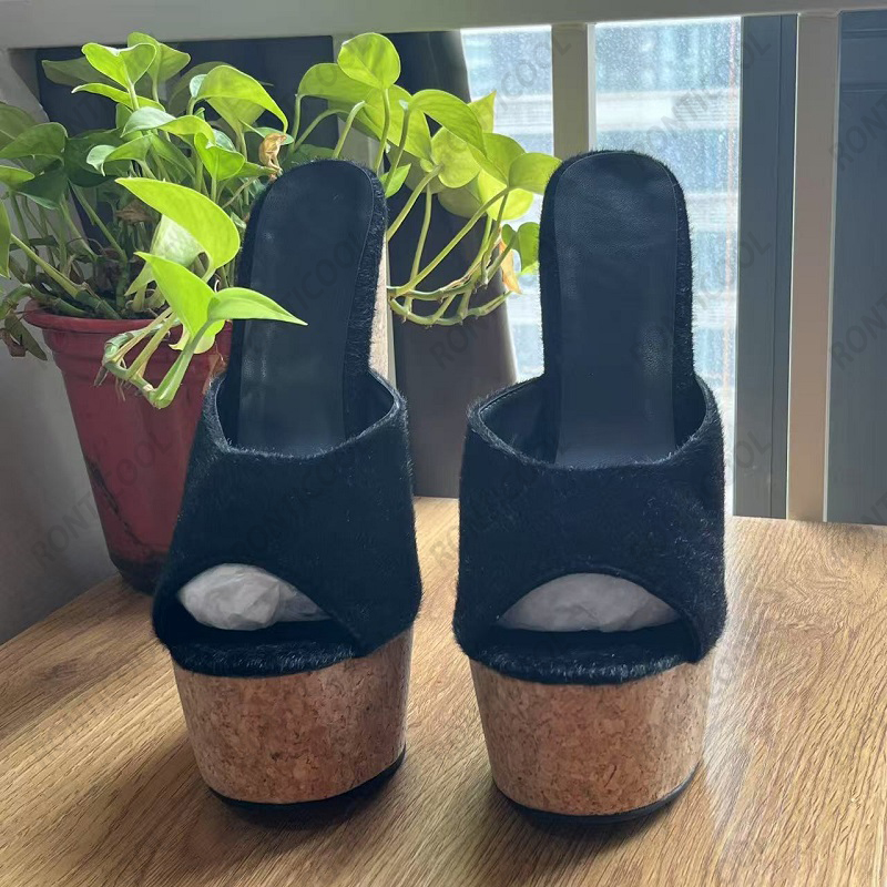 Ronticool Handmade Women's Bla - Cork Wedge Sandal 评论和价格