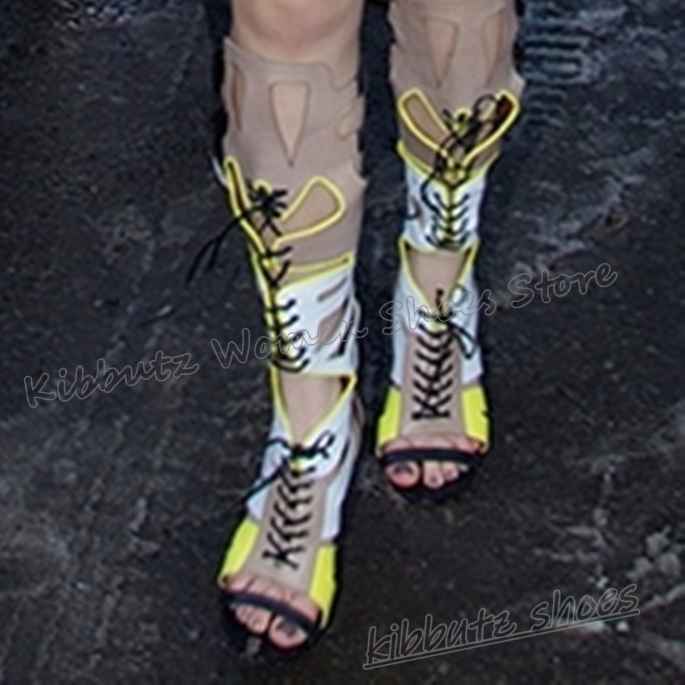 Sneaker Boot Knee High Lace-Up - Knee High Boots Women 评论和价格