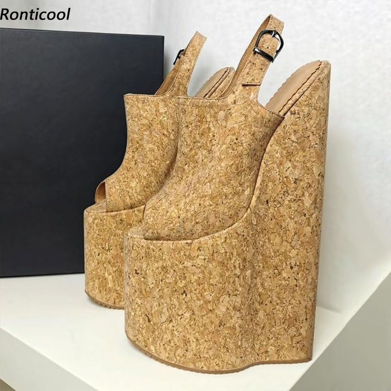 Ronticool New Women Platform S - Cork Wedge Sandal 评论和价格