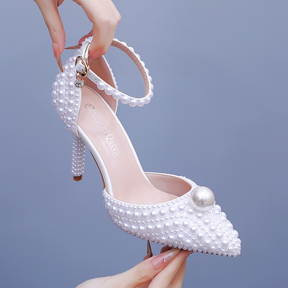 Pearl High Heels Women Pointed - Platform Mule Heel 评论和价格