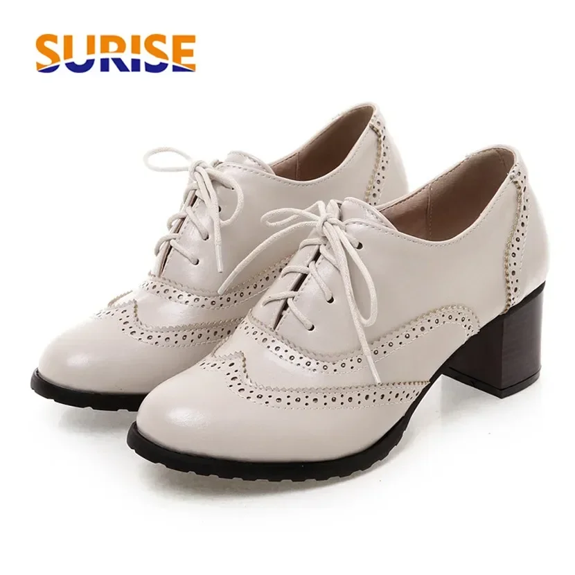 British Women Oxfords High Blo - Oxford Lace Up Women 评论和价格