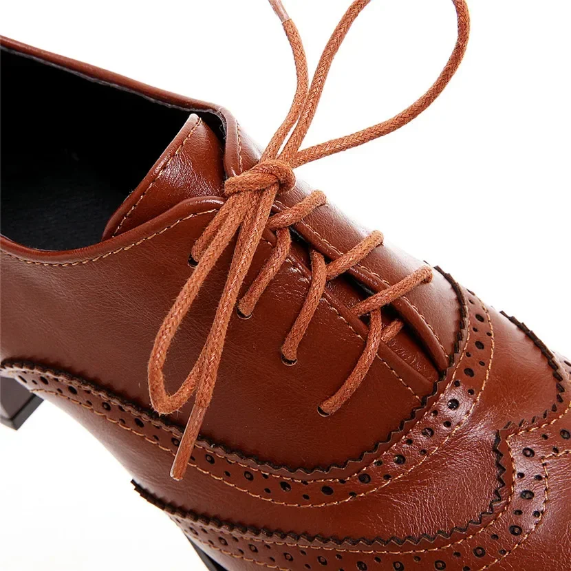 British Women Oxfords High Blo - Oxford Lace Up Women 评论和价格