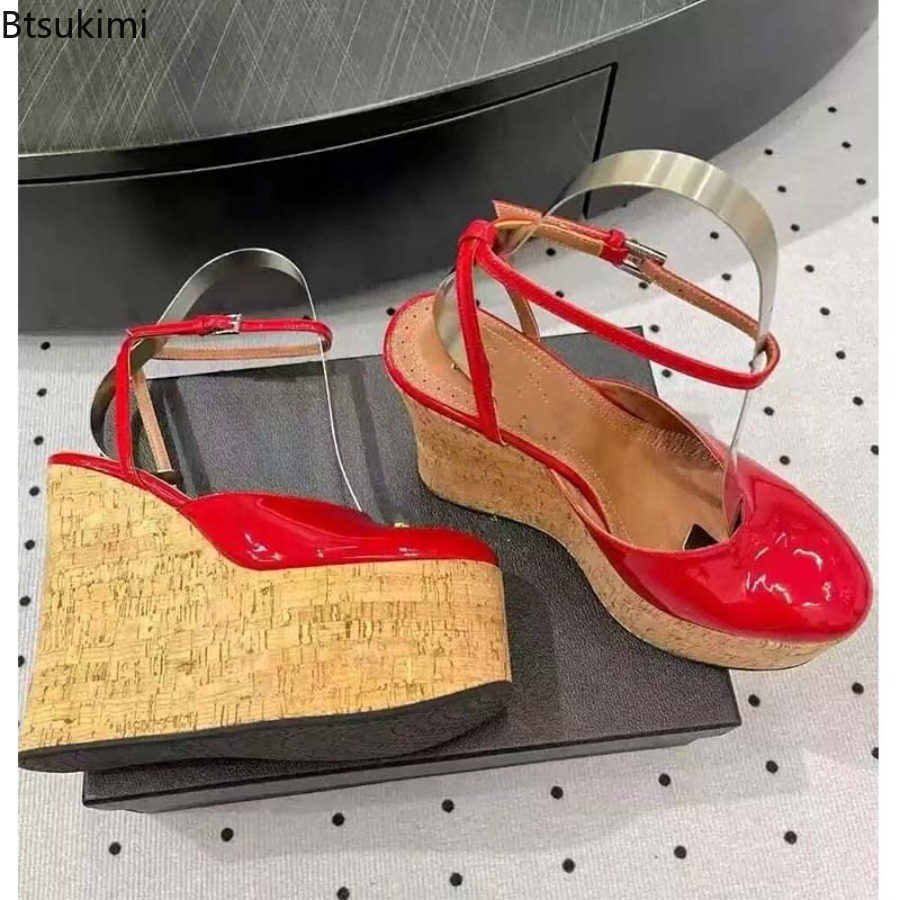 Women's Patent Leather Wedge S - Cork Wedge Sandal 评论和价格