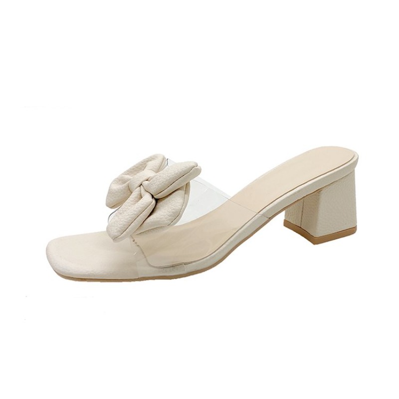 Heeled Women Slippers Bow High - Women'S Shoes Trending 2025 评论和价格