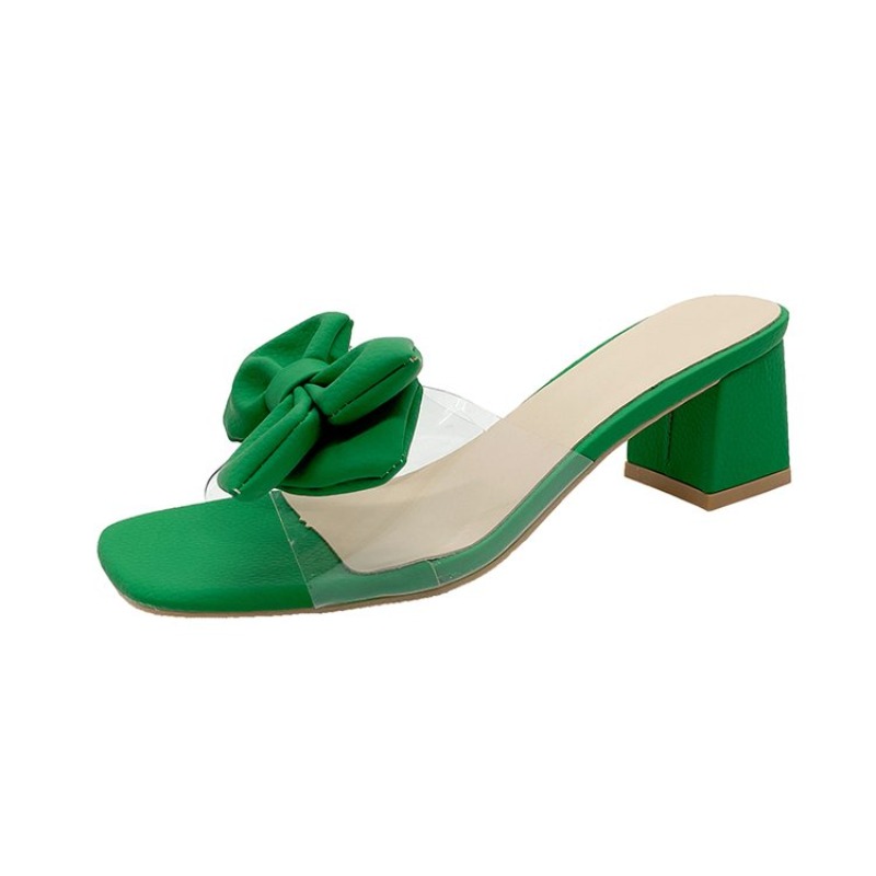 Heeled Women Slippers Bow High - Women'S Shoes Trending 2025 评论和价格