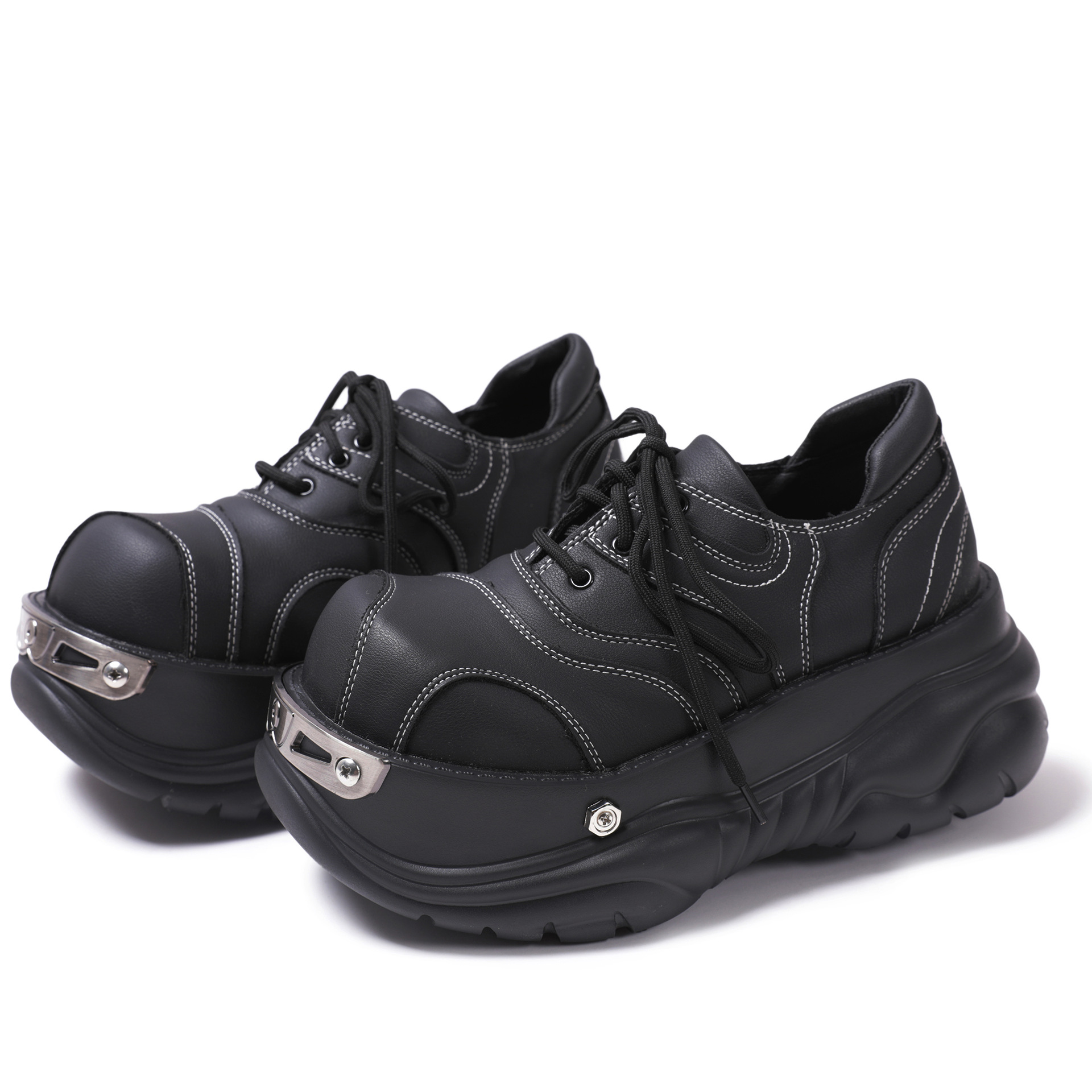 Women's Platform Leather Shoes - Oxford Lace Up Women 评论和价格