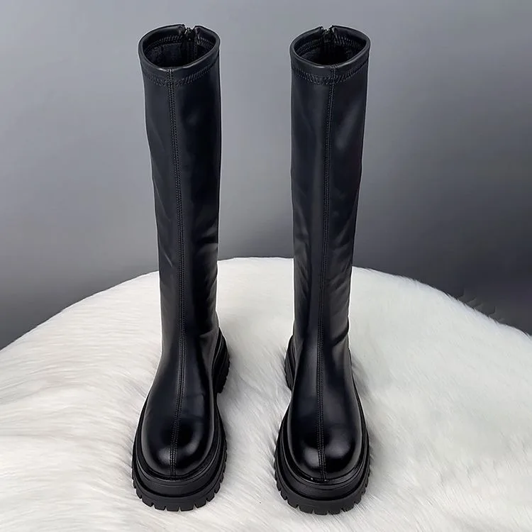 Black Long Boots Women's Hot S - Knee High Boots Women 评论和价格