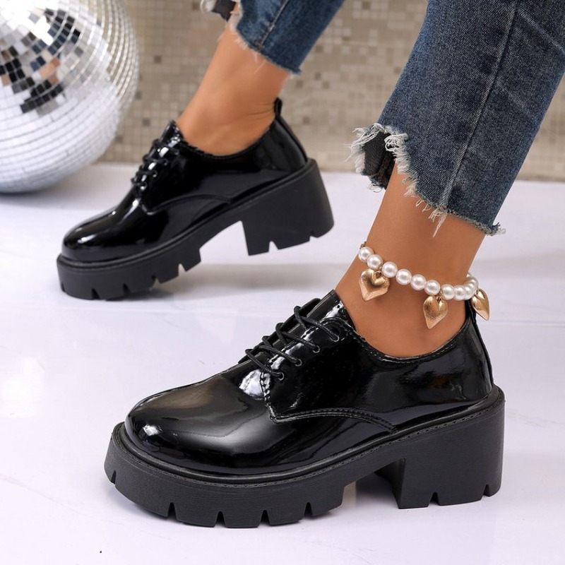 2026 New  Women Spring  Black  - Oxford Lace Up Women 评论和价格