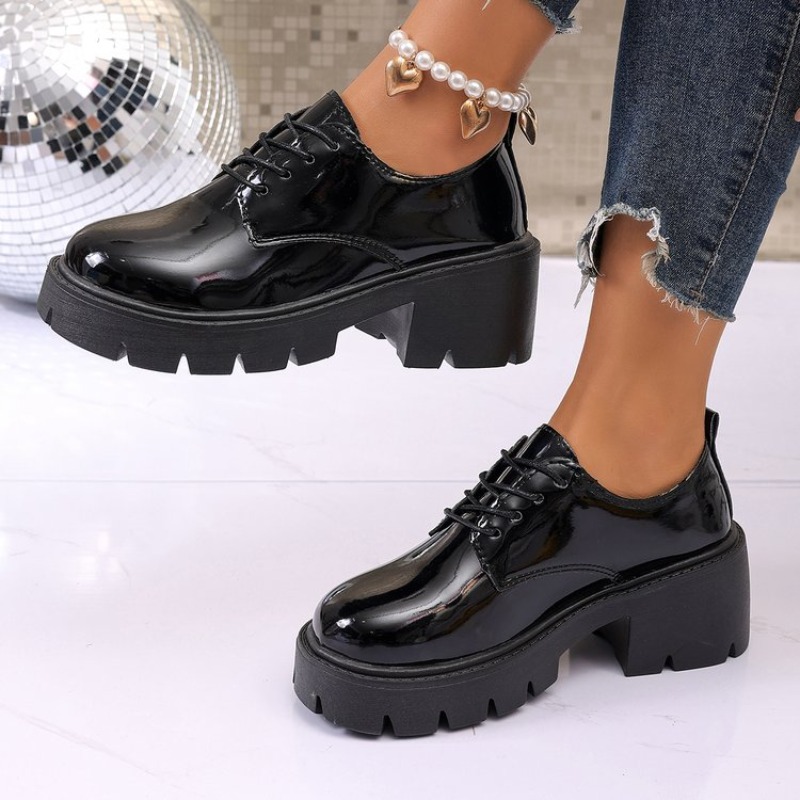 2026 New  Women Spring  Black  - Oxford Lace Up Women 评论和价格