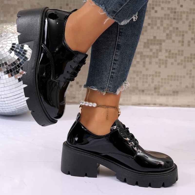 2026 New  Women Spring  Black  - Oxford Lace Up Women 评论和价格