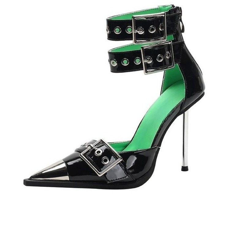 Super High Heel Metal Pointed  - Platform Mule Heel 评论和价格