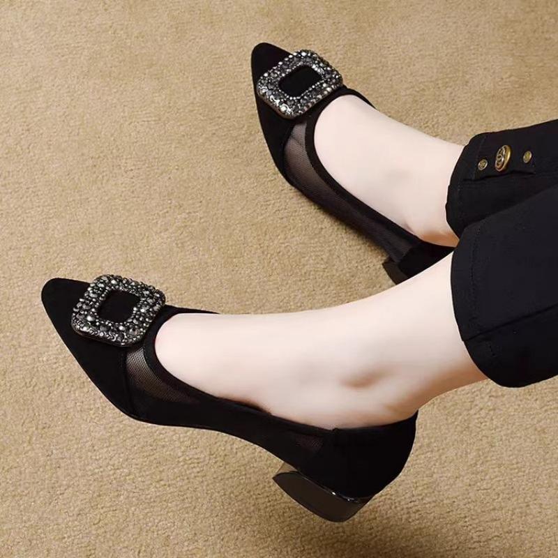 Elegant Pointed Toe Mesh Block - Women Shoes Model 评论和价格