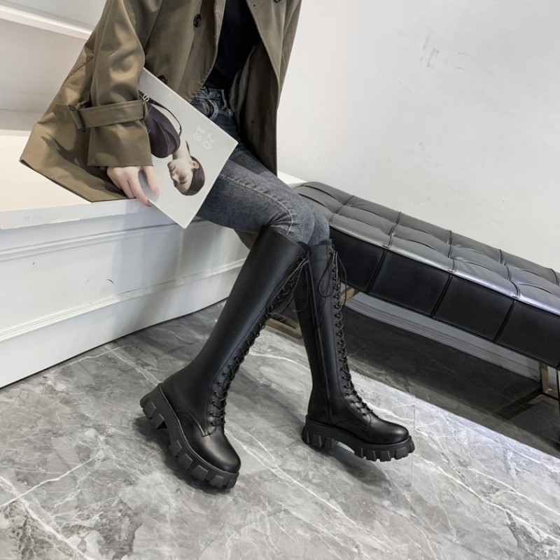 Women Knee High Boots Lace Up  - Knee High Boots Women 评论和价格