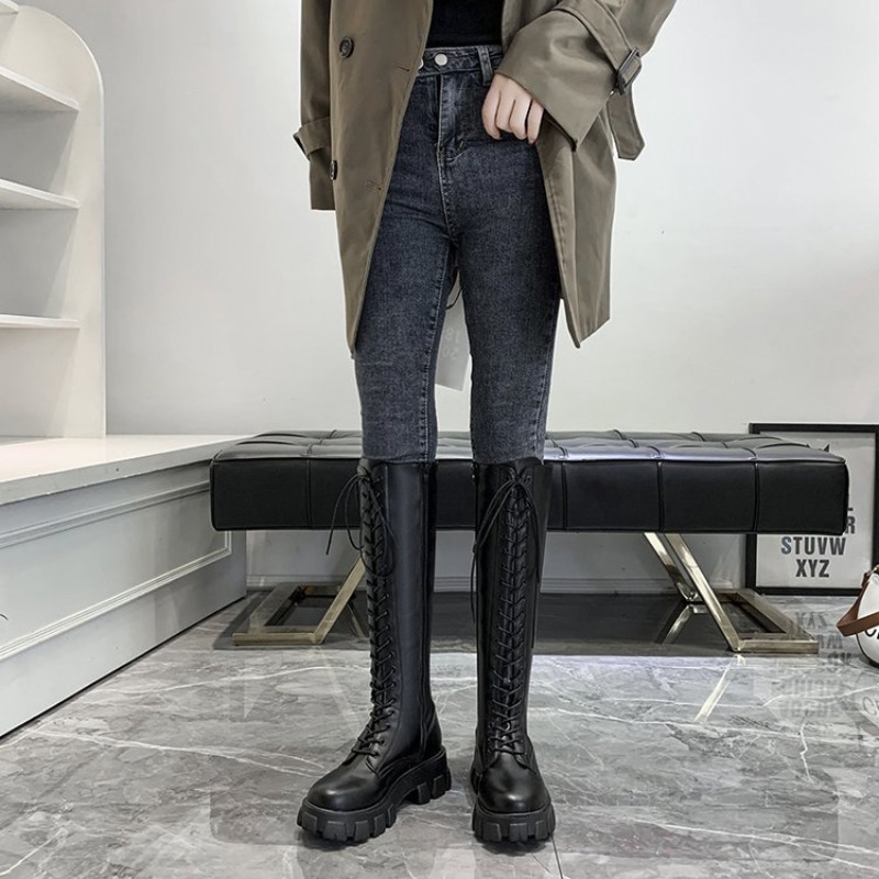 Women Knee High Boots Lace Up  - Knee High Boots Women 评论和价格