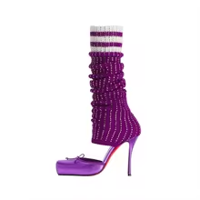Butterfly-Kont Square Toe Knee - Knee High Boots Women 评论和价格